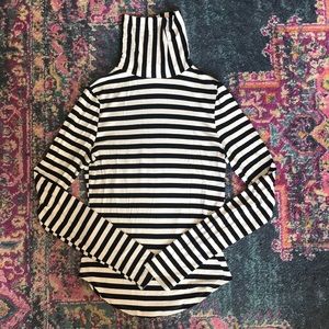 Revamped black and white striped turtle neck!